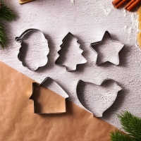 Подарочный набор формочек для печенья KONFINETTA &laquo;Зимние приключения&raquo;: 10 шт, нержавеющая сталь