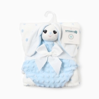 Плед с игрушкой Крошка Я "Зайка" 75*90см, цв. голубой
