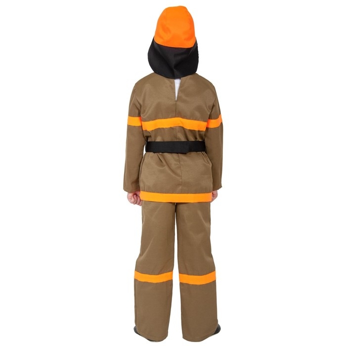 Карнавальный костюм &laquo;Пожарный&raquo;: куртка, брюки, ремень, шлем, р. 30&ndash;32, рост 116&ndash;122 см
