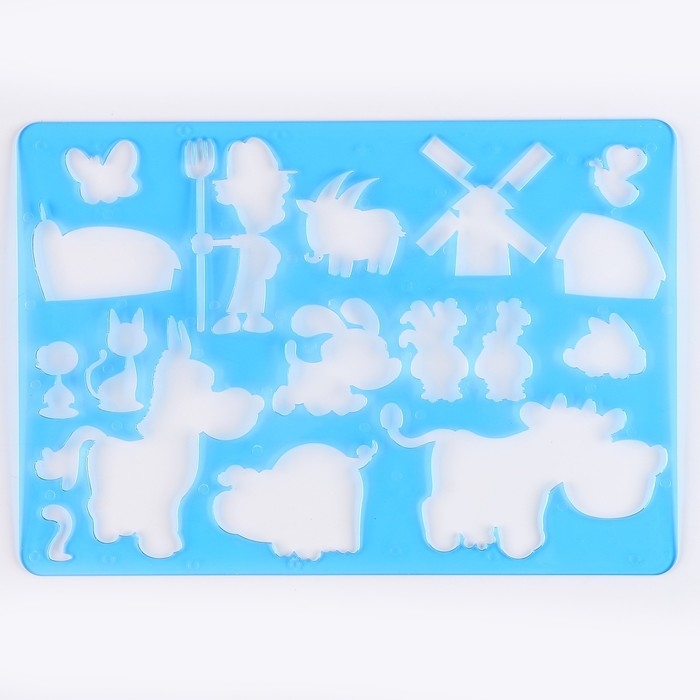 Трафарет для малышей «Весёлая ферма» с раскраской Трафарет для малышей «Весёлая ферма» с раскраской