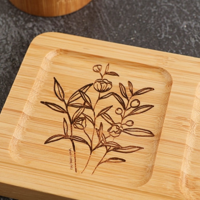 Менажница деревянная «Цветы», 17х9.5х1.5 см Менажница деревянная «Цветы», 17х9.5х1.5 см