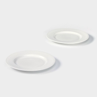 Набор фарфоровых тарелок Magistro Edne, 19×19×1,7 см, цвет белый Набор фарфоровых тарелок Magistro Edne, 19×19×1,7 см, цвет белый