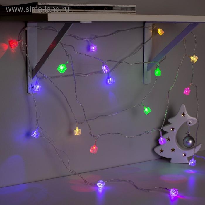 Гирлянда «Нить» 5 м с насадками «Кубики тающие», IP20, прозрачная нить, 20 LED, свечение мульти (RG/RB), мигание, 220 В Гирлянда «Нить» 5 м с насадками «Кубики тающие», IP20, прозрачная нить, 20 LED, свечение мульти (RG/RB), мигание, 220 В