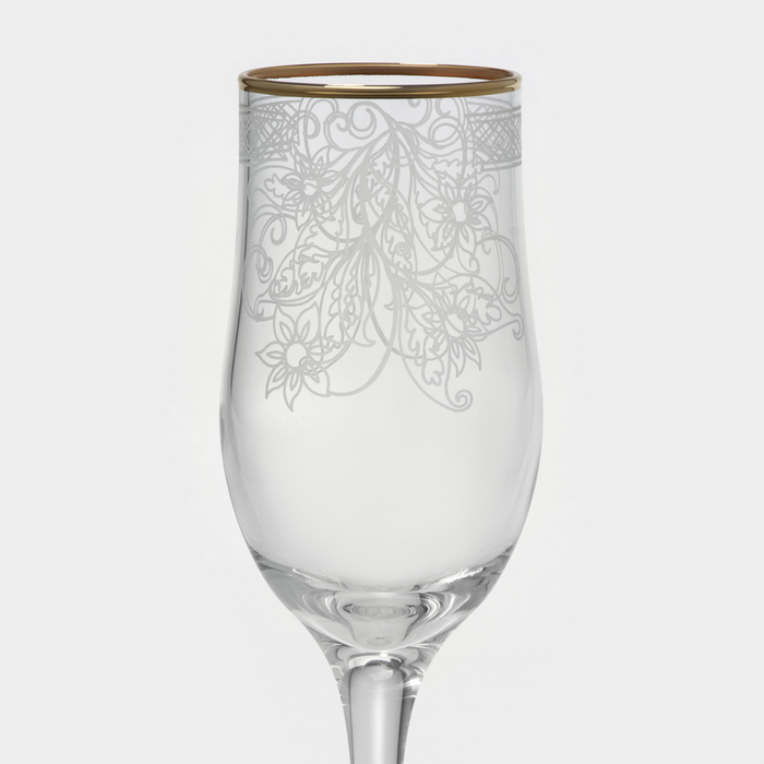 Набор подарочный &laquo;Акация&raquo;, стеклянный, 12 предметов: 6 бокалов 200 мл, 6 стопок 50 мл, гравировка, отводка золотом