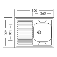 Мойка кухонная "Владикс", накладная, без сифона, 80х60 см, правая, нержавеющая сталь 0.4 мм Мойка кухонная "Владикс", накладная, без сифона, 80х60 см, правая, нержавеющая сталь 0.4 мм