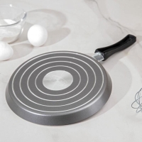 Сковорода блинная Discovery, d=22 см, пластиковая ручка, антипригарное покрытие, цвет серый