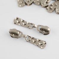 Бегунок автоматический для молнии &laquo;Спираль&raquo;, №7, 10 шт, цвет никель