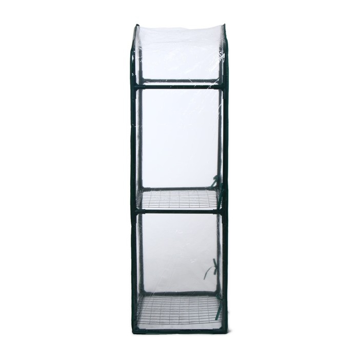 Парник-стеллаж, 2 полки (сетка), 125 &times; 59 &times; 39 см, металлический каркас d = 16 мм, чехол плёнка 80 мкм