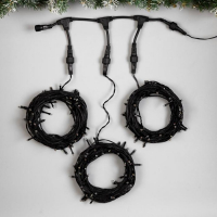 Гирлянда «Клип-лайт» 3 нити по 10 м, IP44, УМС, тёмная нить, 198 LED, свечение мульти, 8 режимов, 24 В Гирлянда «Клип-лайт» 3 нити по 10 м, IP44, УМС, тёмная нить, 198 LED, свечение мульти, 8 режимов, 24 В