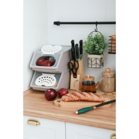 Контейнер для овощей Доляна, 7,6 л, 32,3&times;22&times;14,8 см, цвет серый