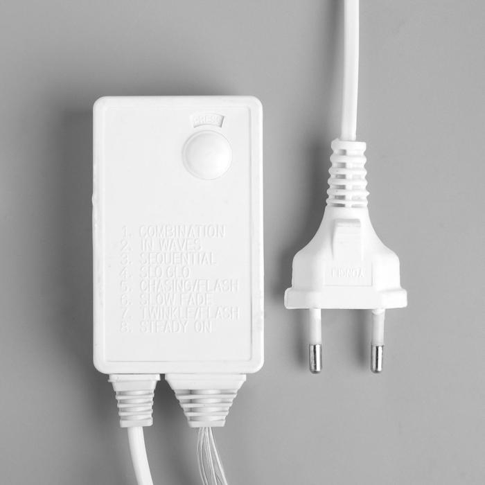 Гирлянда &laquo;Водопад&raquo; 2 &times; 3 м, IP44, УМС, белая нить, 800 LED, свечение белое, 8 режимов, 220 В