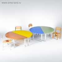 Стол Полукруг растущий гр.0-3 на металлокаркасе, Желтый