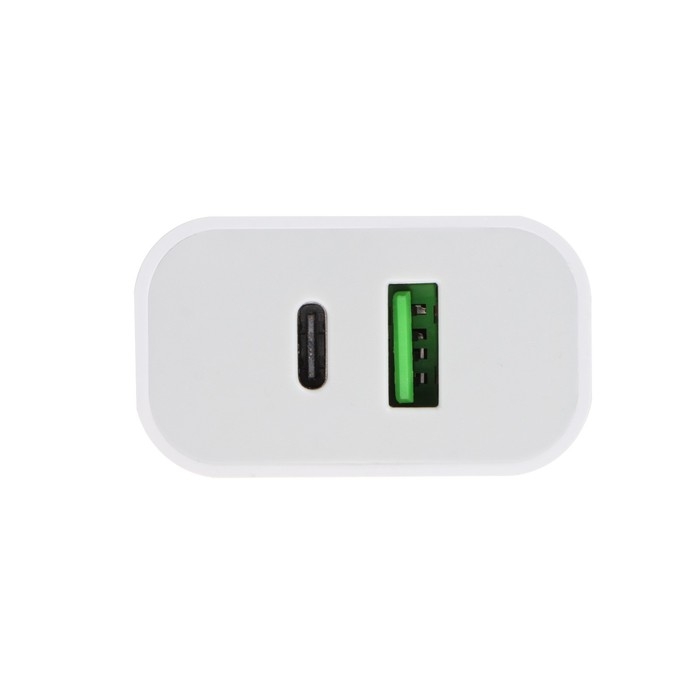 Сетевое зарядное устройство Maxvi CHL-602PD, USB/USB-C, 6 А, 30 Вт, быстрая зарядка, белое Сетевое зарядное устройство Maxvi CHL-602PD, USB/USB-C, 6 А, 30 Вт, быстрая зарядка, белое