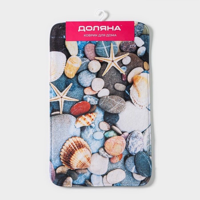 Коврик для ванной и туалета Доляна &laquo;Ракушки на камушках&raquo;, 45&times;75 см