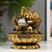 Фонтан настольный от сети, подсветка "Золотой хотей и слитки золота" 31х24х24 см Фонтан настольный от сети, подсветка "Золотой хотей и слитки золота" 31х24х24 см