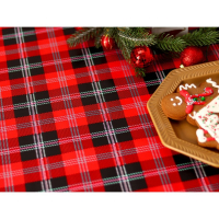 Клеёнка на стол Доляна &laquo;Клетка&raquo;, на тканевой основе, рулон 20 метров, ширина 137 см, общая толщина 0,22 мм