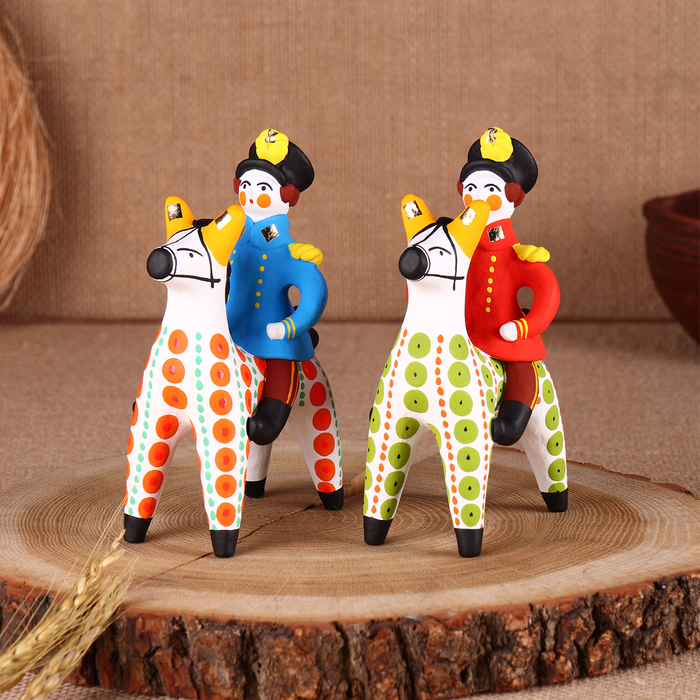 Дымковская игрушка Дымковская игрушка "Всадник офицер", микс