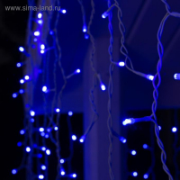 Гирлянда &laquo;Бахрома&raquo; 3 &times; 0.9 м, IP44, УМС, белая нить, 232 LED, свечение синее, 220 В