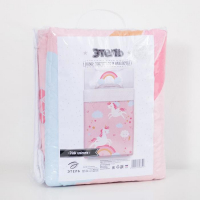 Покрывало детское и наволочка Этель 1,5 сп "Pink unicorn", 145х210 см, 40х60 см, микрофибра Покрывало детское и наволочка Этель 1,5 сп "Pink unicorn", 145х210 см, 40х60 см, микрофибра