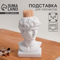Подставка для зубочисток &laquo;Давид&raquo;, белая, 5х5х9 см