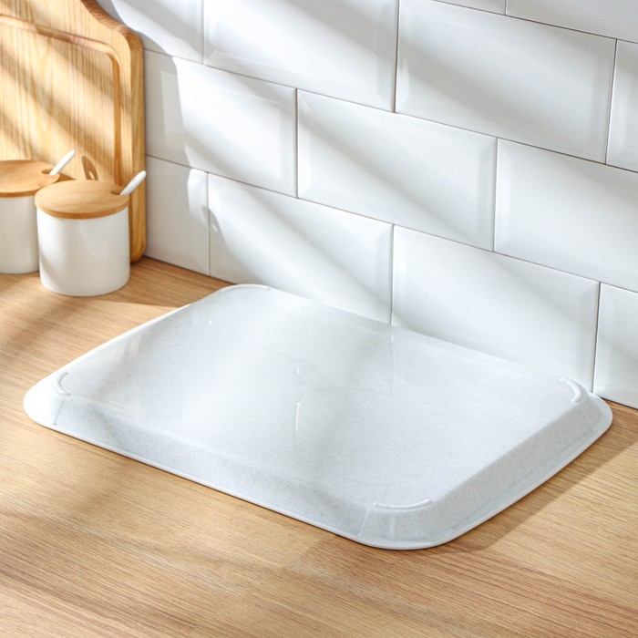 Поднос, 43×31,2×2,3 см, прямоугольный, цвет мрамор Поднос, 43×31,2×2,3 см, прямоугольный, цвет мрамор