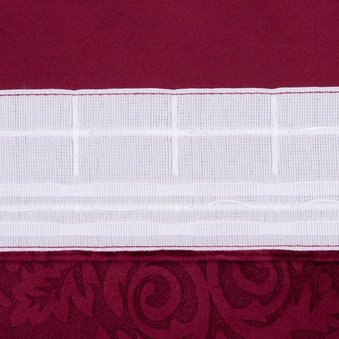 Штора портьерная  "Этель" 265*270 см Валенсия Вишнёвый,100% п/э