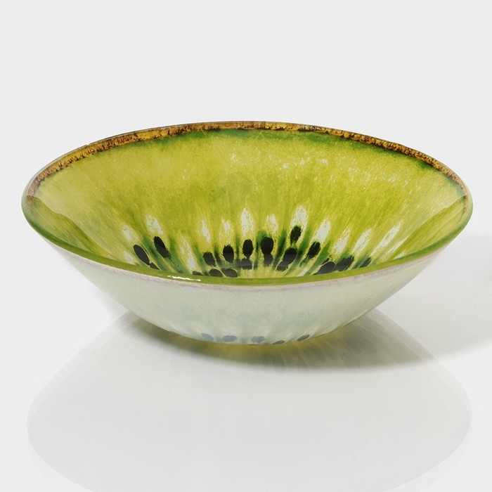 Салатник стеклянный Доляна &laquo;Киви&raquo;, 720 мл, 18,5&times;5 см, цвет зелёный