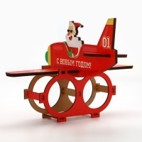 Новый год. Органайзер для хранения бутылок «Дед мороз в самолете» Новый год. Органайзер для хранения бутылок «Дед мороз в самолете»