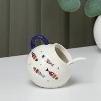 Сахарница с ложкой Доляна &laquo;Емеля&raquo;, 200 мл, цвет белый