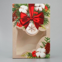 Коробка подарочная новогодняя складная «Хлопок», 15 х 7 х 22 см, Новый год Коробка подарочная новогодняя складная «Хлопок», 15 х 7 х 22 см, Новый год