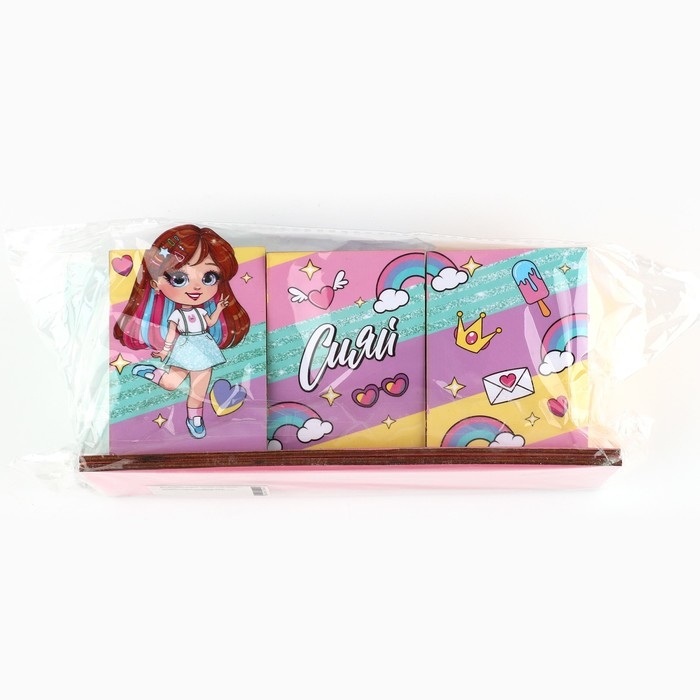 Органайзер для канцелярии &laquo;Сияй&raquo; девочка, 6,5 х 6,5 х 12,2 см