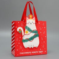 Пакет подарочный новогодний &laquo;С Новым годом!&raquo;, 22 х 22 х 10 см, Новый год