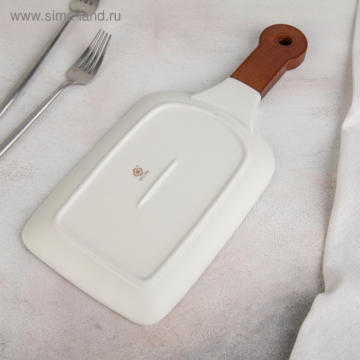 Блюдо керамическое для подачи «Марбл», 24×15,5 см, цвет белый Блюдо керамическое для подачи «Марбл», 24×15,5 см, цвет белый