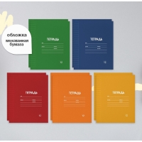 Комплект тетрадей из 10 штук, 12 листов в узкую линию Calligrata "Однотонная Классика Линовка. Эконом", обложка мелованная бумага, ВД-лак, блок №2, белизна 75% (серые листы), 5 видов по 2 штуки