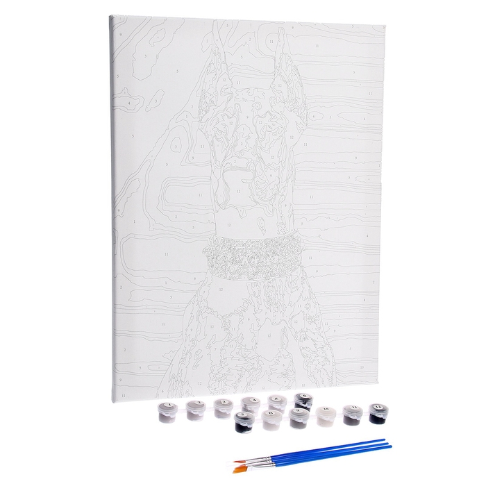 Картина по номерам на холсте с подрамником «Доберман», 30х40 см Картина по номерам на холсте с подрамником «Доберман», 30х40 см