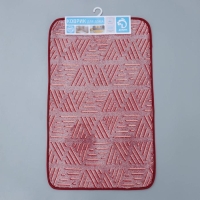 Коврик для ванной светящийся в темноте «Светящиеся грани», 50×80 см, цвет бордовый Коврик для ванной светящийся в темноте «Светящиеся грани», 50×80 см, цвет бордовый