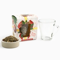 Подарочный набор новогодний &laquo;Чудес, счастья и тепла&raquo; чай травяной, 50 г и кружка стеклянная, 300 мл