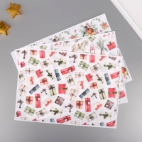 Набор декупажных карт 3 шт &laquo;Новогодние фоны&raquo;, плотность 45 гр/м2, формат А4