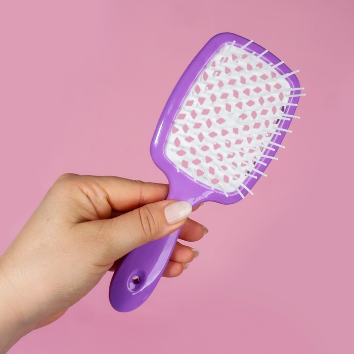 Расчёска массажная, широкая, вентилируемая, 8,3 &times; 20 см, цвет МИКС