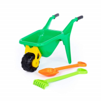 Песочный набор: тачка &laquo;Садовод&raquo;, лопата большая, грабли большие, цвета МИКС