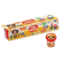 Тесто для лепки в банках «Чебурашка», 6 цв. по 50 гр Тесто для лепки в банках «Чебурашка», 6 цв. по 50 гр