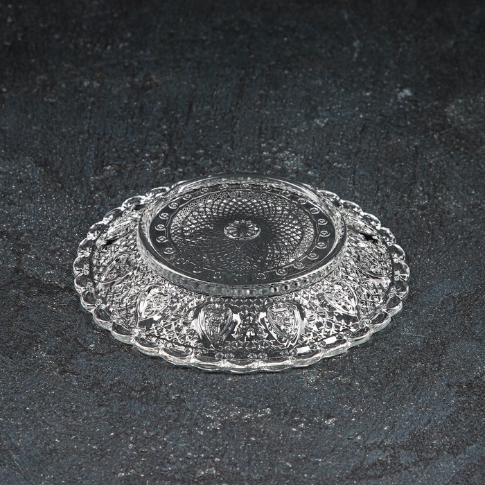 Блюдце стеклянное Доляна &laquo;Эльза&raquo;, d=12,7 см, цвет прозрачный