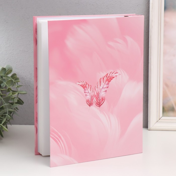 Фотоальбом на 200 фото 13х18 см "Пёрышки в дымке" в коробке МИКС 5,5х23х29,5 см