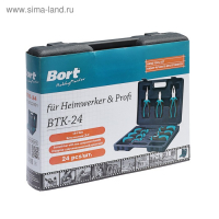 Набор ручного инструмента Bort BTK-24, сталь CrV, 24 предмета в чемодане Набор ручного инструмента Bort BTK-24, сталь CrV, 24 предмета в чемодане