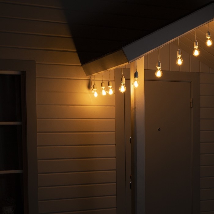 Гирлянда &laquo;Ретро белт-лайт&raquo; 10 м, IP54, УМС, белая нить, шаг 50 см, Е27 (без ламп), 220 В