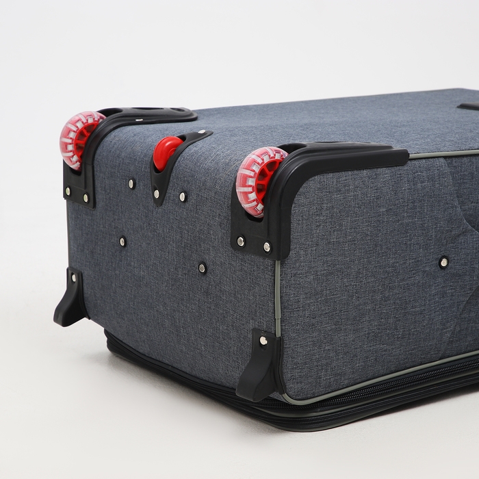 Чемодан большой 95 л (L), отдел на молнии, с расширением, кодовый замок, 3 колеса, 2 наружных кармана, цвет серый Чемодан большой 95 л (L), отдел на молнии, с расширением, кодовый замок, 3 колеса, 2 наружных кармана, цвет серый