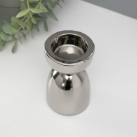 Подсвечник керамика на 1 свечу "Иллюзорность" d=4 см серебро 6,5х6,5х10 см Подсвечник керамика на 1 свечу "Иллюзорность" d=4 см серебро 6,5х6,5х10 см