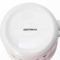 Кружка фарфоровая Доляна &laquo;Ёлочки&raquo;, 380 мл, цвет белый