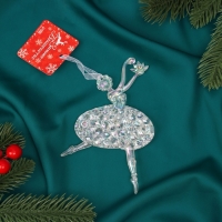 Ёлочная игрушка &laquo;Зимнее волшебство. Балерина перелив&raquo; пластик, 14х10,5 см, прозрачный