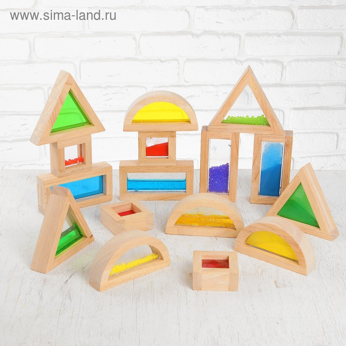 Сенсорный конструктор &laquo;Радужные блоки&raquo;, с различными текстурами